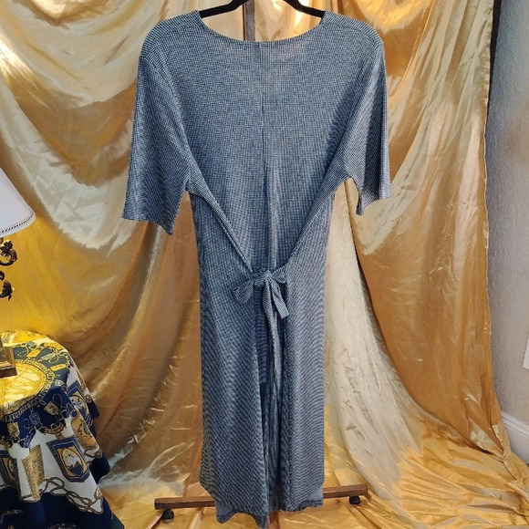 Zara Blue V Neck Midi Sheath Dress - Picture 4 of 4